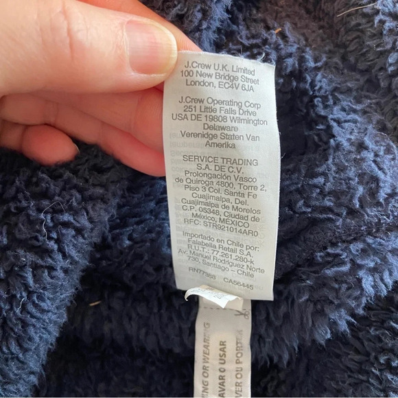 Crewcuts by J Crew Furry 1/4 Zip Fleece Mock Neck Pullover Blue Kids Size 14 - Picture 6 of 6